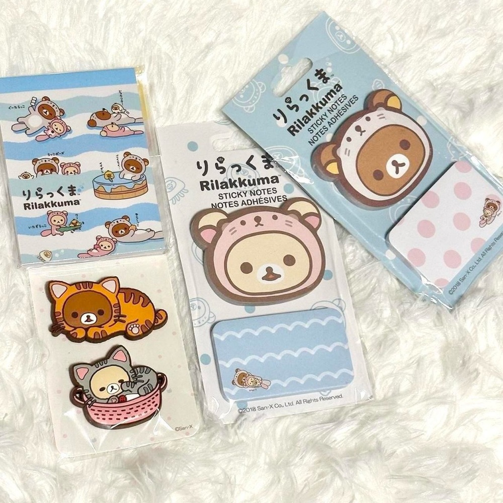 Rilakkuma seal sticky notes and memo pad set with magnets